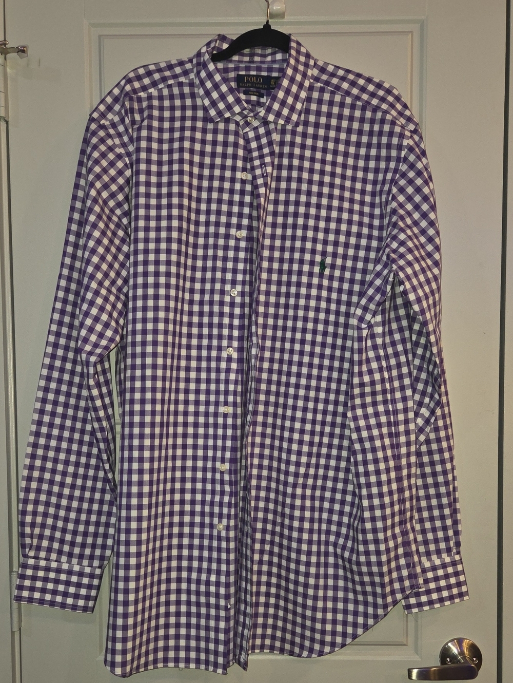Polo by Ralph Lauren Purple and White Gingham Button-Down Shirt